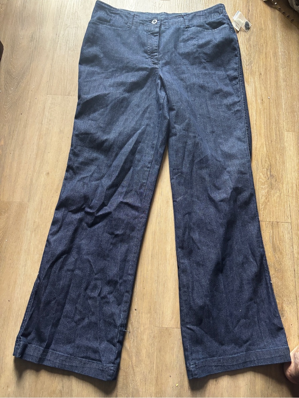 Westbound Dark Blue Wide-Leg Flare Jeans
